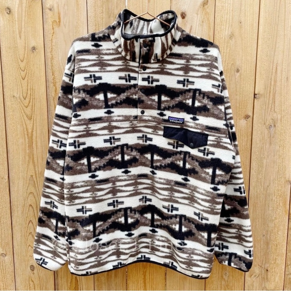 Patagonia Fleece Synchilla Snap-T Fleece Shepherd’s Knit Birch White Medium